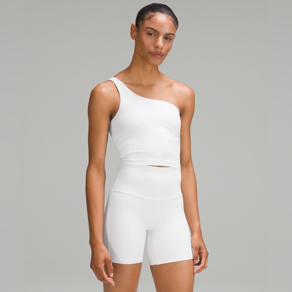 Lululemon Ribbed Nulu Asymmetrical Yoga Tank Top in White Size 2 - Picture 9 of 12